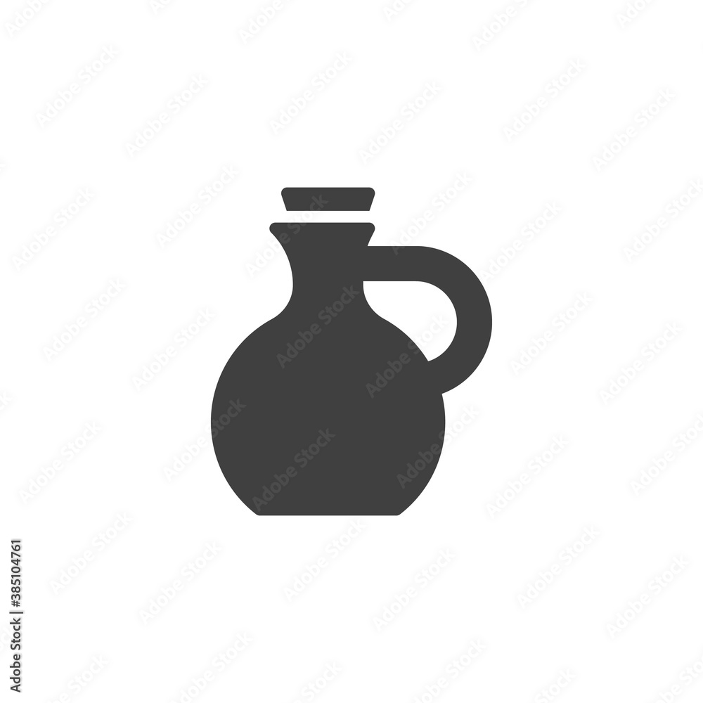 Jewish wine jug vector icon. filled flat sign for mobile concept and web design. Decanter, jug glyph icon. Symbol, logo illustration. Vector graphics