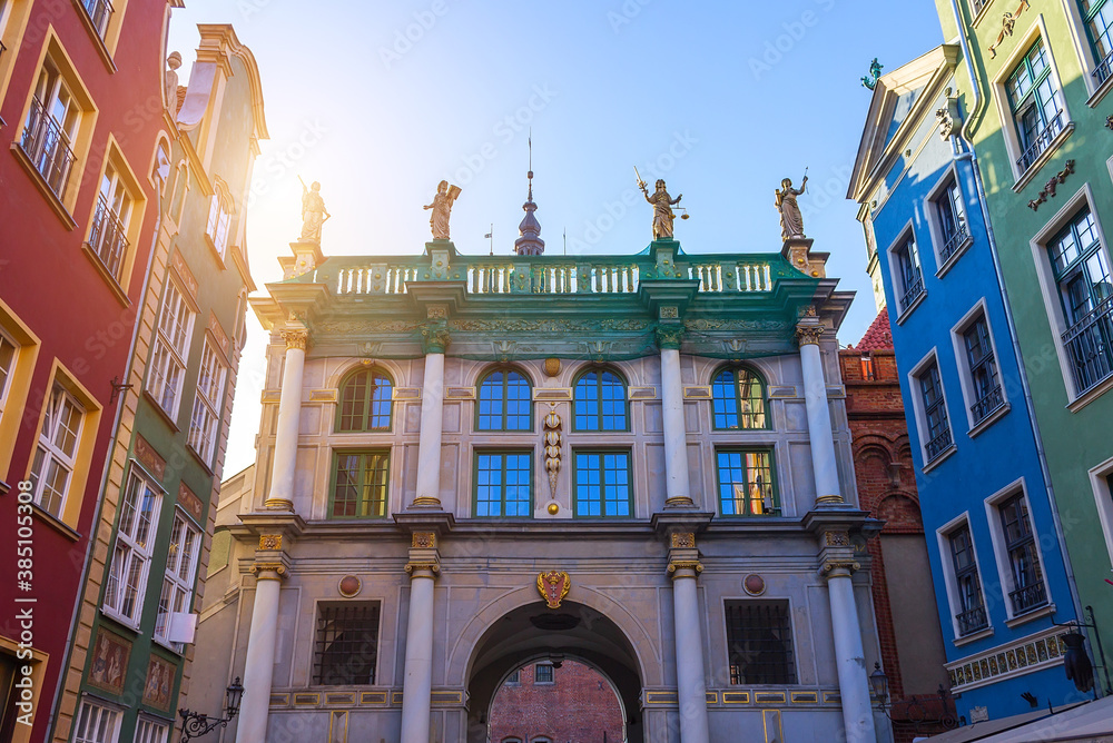 Fototapeta premium Gdansk Poland Golden Gate Old Town