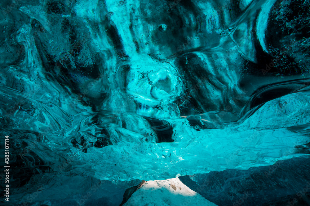 Ice cave, Vatnatjokull glacier, Southern Iceland, Iceland, Europe