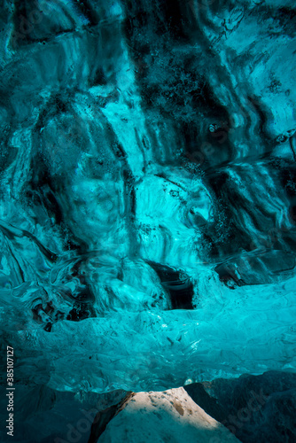 Ice cave, Vatnatjokull glacier, Southern Iceland, Iceland, Europe