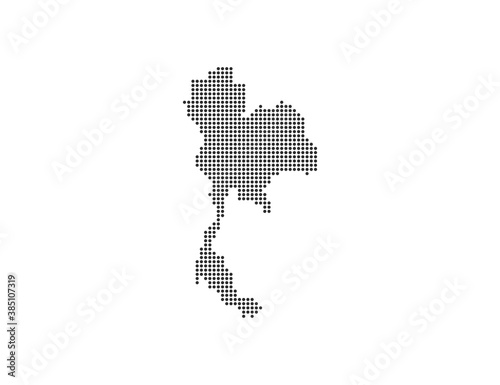 Thailand, country, dotted map on white background. Vector illustration.