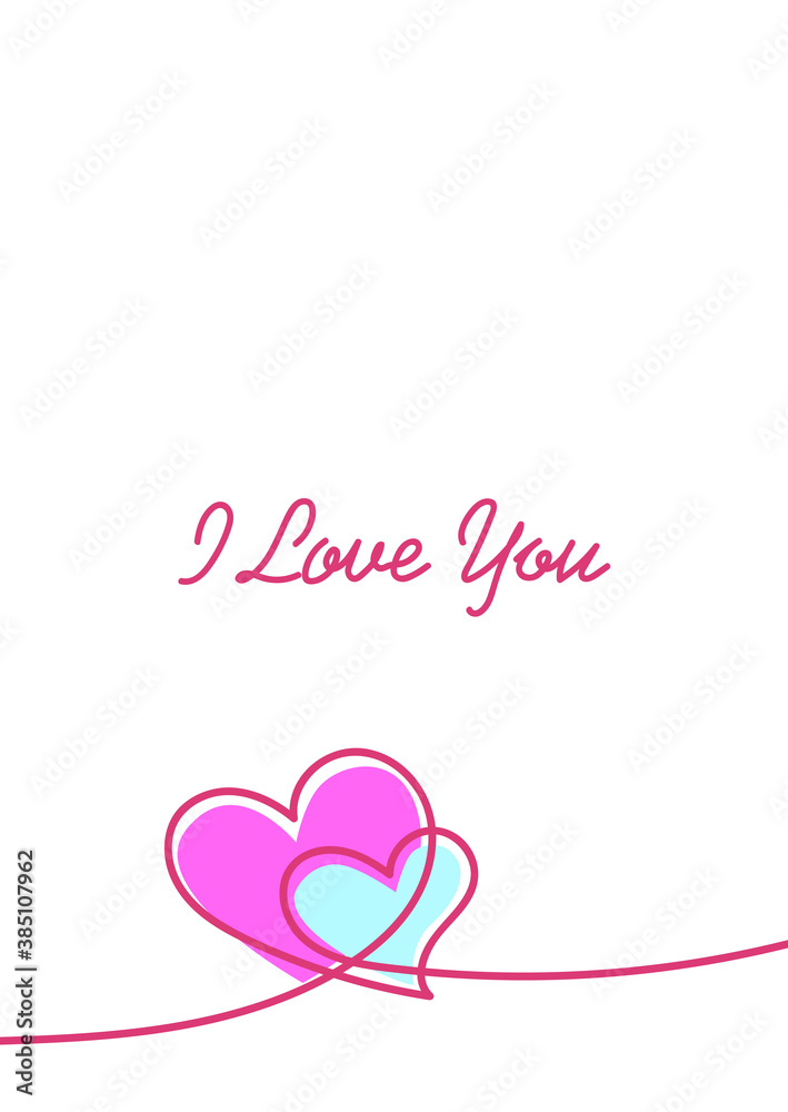 Happy Valentine's day. Vector greeting card and poster design with the image of the word 