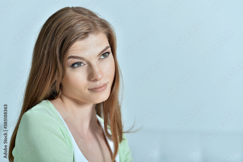 Portrait of beautiful young woman posing in studio Portrait of beautiful young woman posing in studio