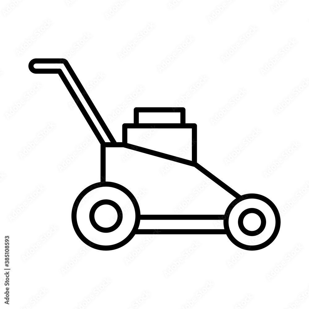 Gardening grass cutter line style icon design, garden planting and nature theme Vector illustration Gardening grass cutter line style icon design, garden planting and nature theme Vector illustration