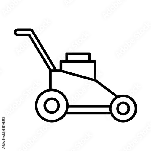 Gardening grass cutter line style icon design, garden planting and nature theme Vector illustration