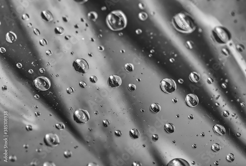 water drops on metal surface