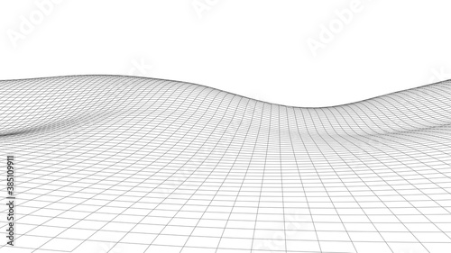 Abstract wave background with connection dots and lines. Technology illustration. Futuristic modern dynamic wave.