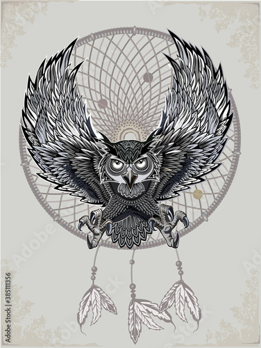 Tattoo owl and Dreamcatcher