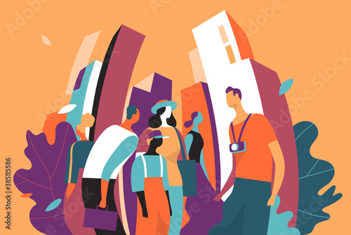 Persone che camminano per le strade della città