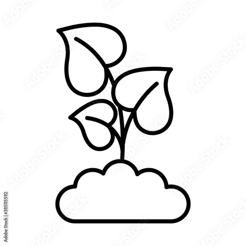 Gardening plant line style icon design, garden planting and nature theme Vector illustration