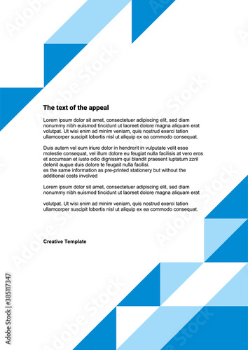 Corporate letterhead, minimalistic design, vector	
