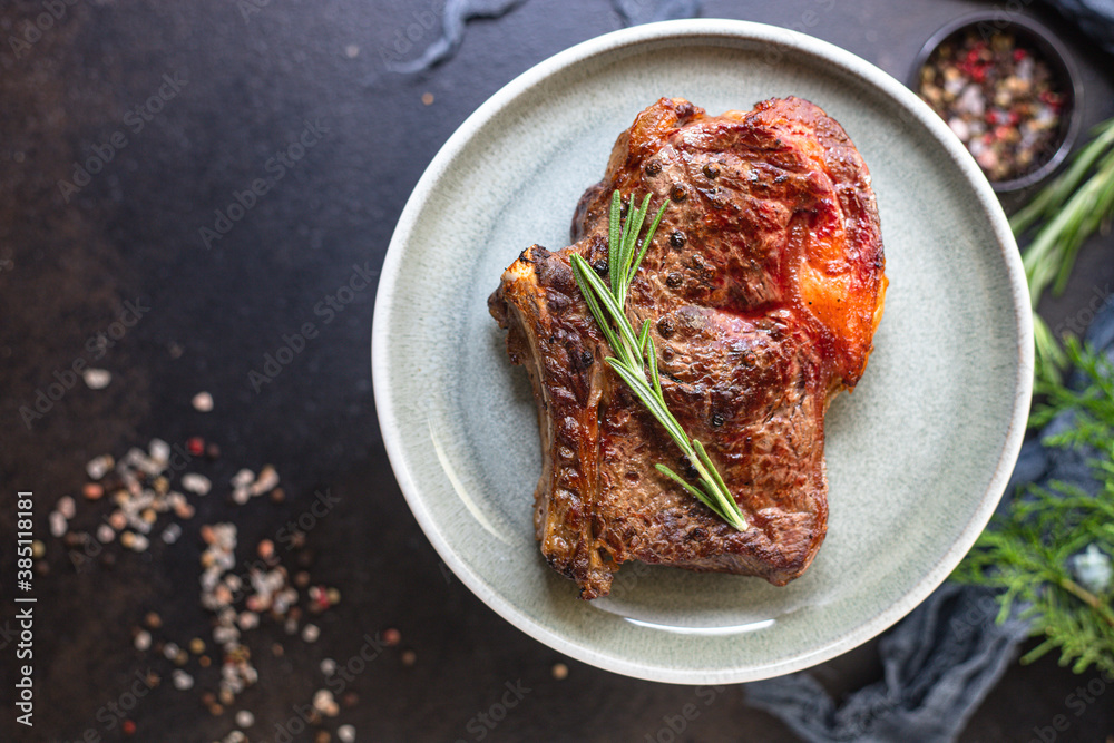 beef steak ribeye grilled veal juicy fried meat tasty top view copy space for text food background rustic beef steak ribeye grilled veal juicy fried meat tasty top view copy space for text food background rustic