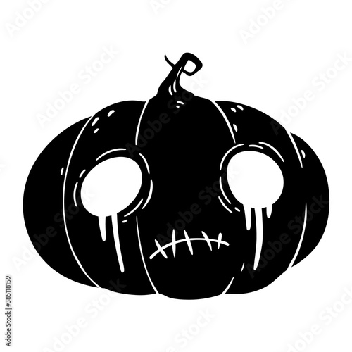 halloween pumpkin with sad face
