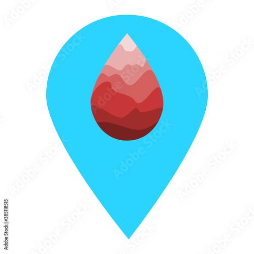 Blood dropped location map pin icon. Element of map point for mobile concept and web apps. Icon for website design and development, app development. Premium hospital, clinic, pharmacy icon sign.