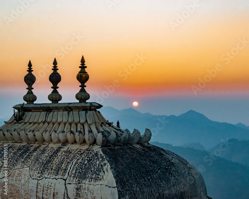 Sunset On the Arravalies, Kumbhalgarh Fort , Rajasthan. High quality photo photo