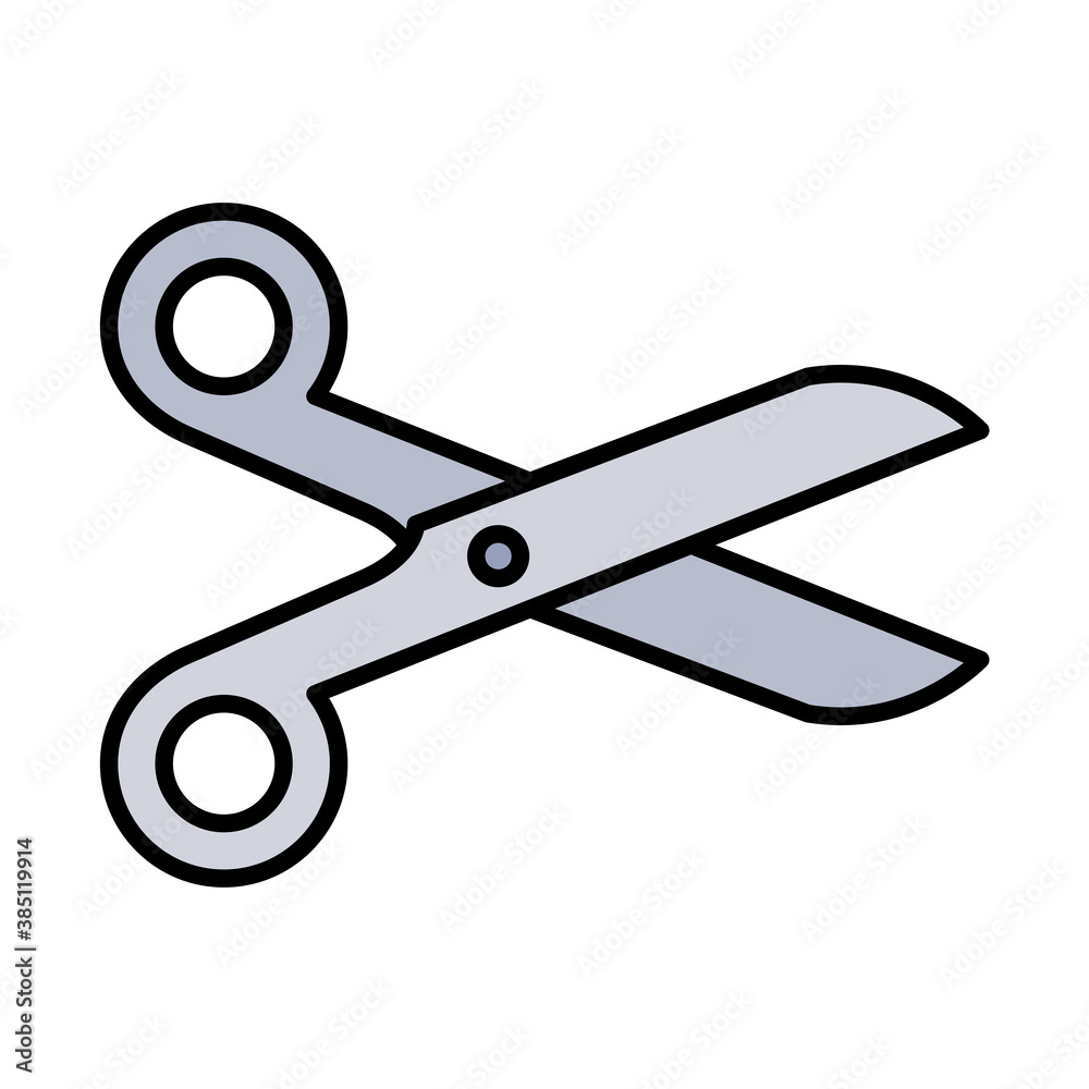 Scissor line and fill style icon design, Instrument cut object paper tailor separation school and hair theme Vector illustration Scissor line and fill style icon design, Instrument cut object paper tailor separation school and hair theme Vector illustration
