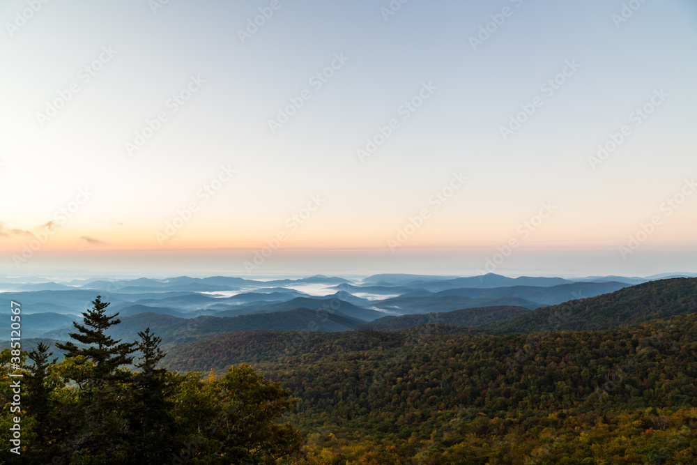 Amazing Autumn Mountain views from Beacon Heights Overlook, Linville, NC
