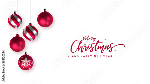3D rendering Christmas background with balls	