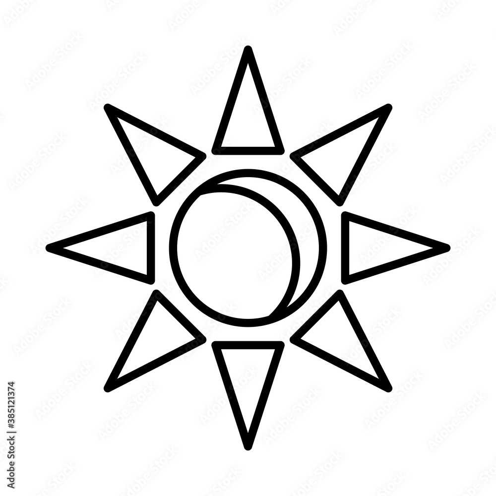 Sun line style icon design, summer nature tropical season holiday sunny weather and energy theme Vector illustration Sun line style icon design, summer nature tropical season holiday sunny weather and energy theme Vector illustration