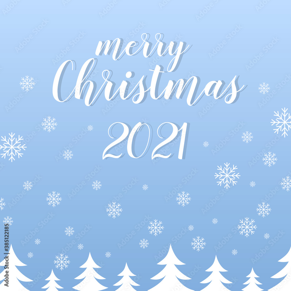 Merry christmas 2021. Winter poster