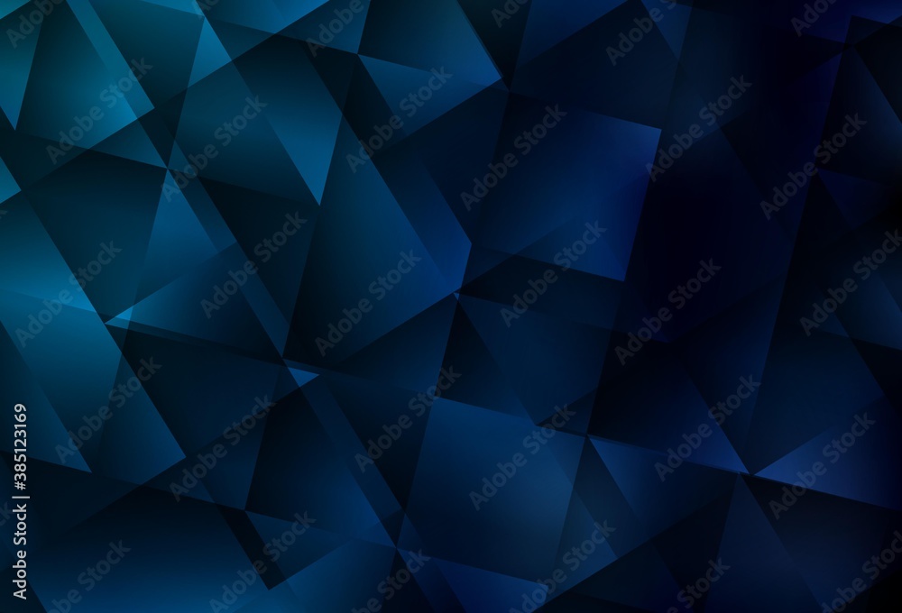 Dark BLUE vector gradient triangles template.