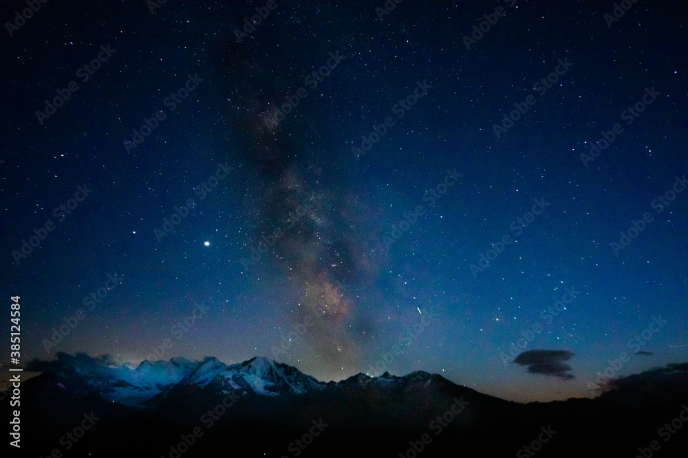 The milky way over the swiss alps