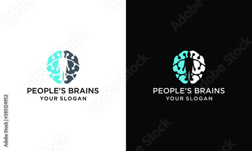 Men's brain logo, health logo, Medical icon template