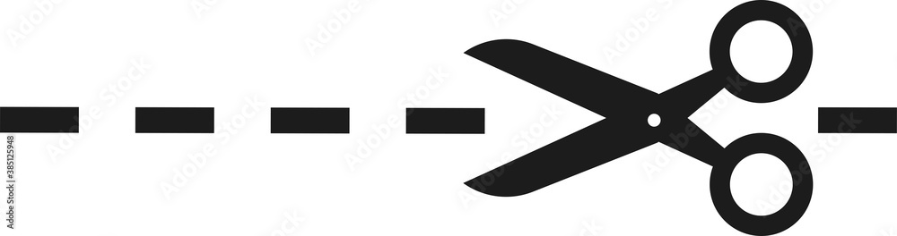 The scissors icon. Cut here symbol. Flat The scissors icon. Cut here symbol. Flat