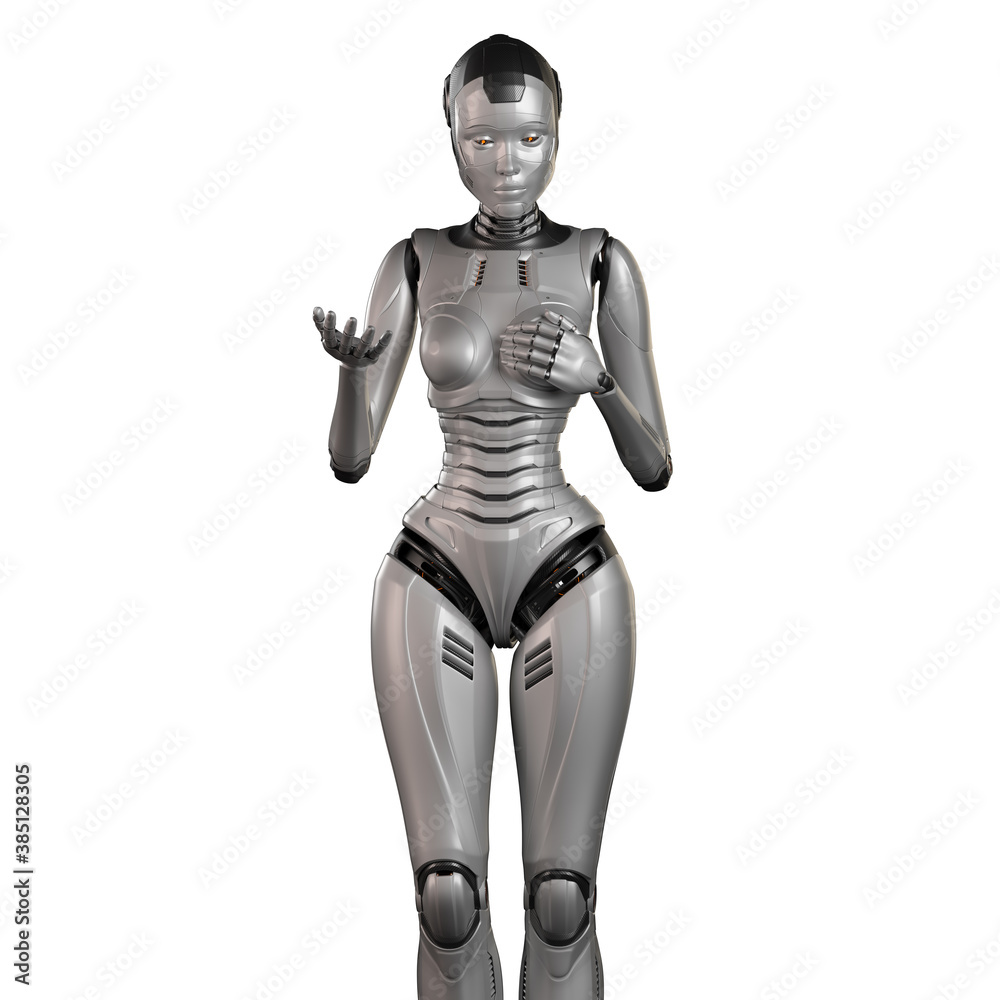 3d render of a very detailed female robot or futuristic cyber girl, isolated on white background 3d render of a very detailed female robot or futuristic cyber girl, isolated on white background