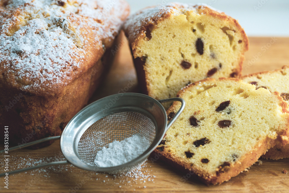 Ταπετσαρία close-up. delicious dried fruit cake sliced. dried fruitcake.