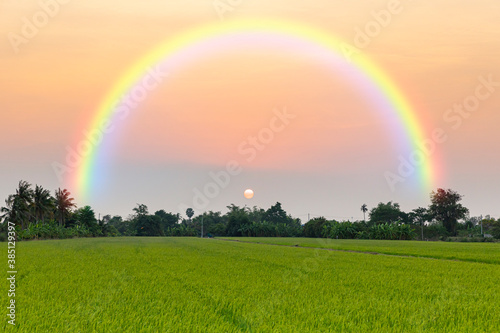 beautiful sky and rainbow background