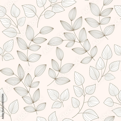 seamless abstract pink floral pattern of leaves