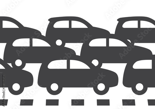 vector road traffic car jam