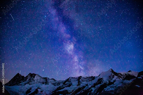 The milky way over the swiss alps photo