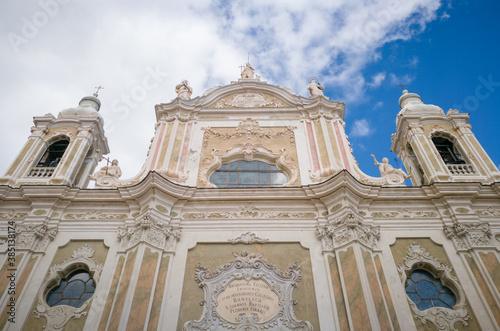 Duomo church in Finale Ligure, coastal touristic town in Liguria, Italy