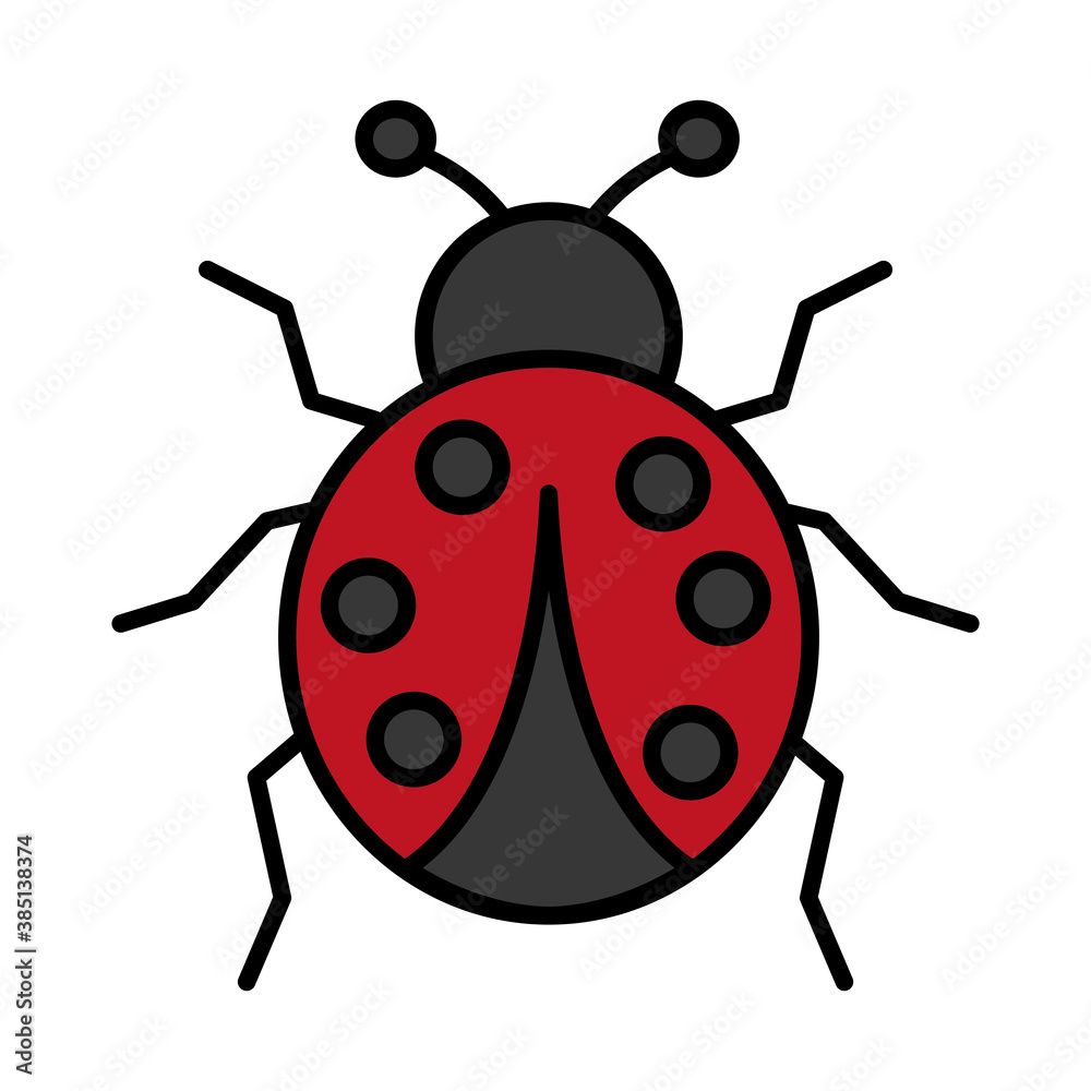 ladybug line and fill style icon design, Insect and animal theme Vector illustration ladybug line and fill style icon design, Insect and animal theme Vector illustration