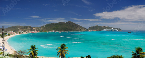 Great Bay Philipsburg in St Maarten Panorama photo