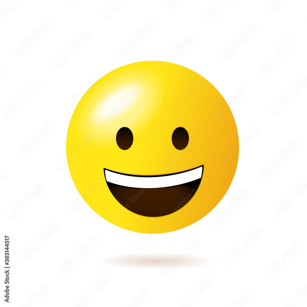 Happy smile face emoji character