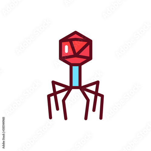Bacteria bacteriophage color line icon. Vector illustration