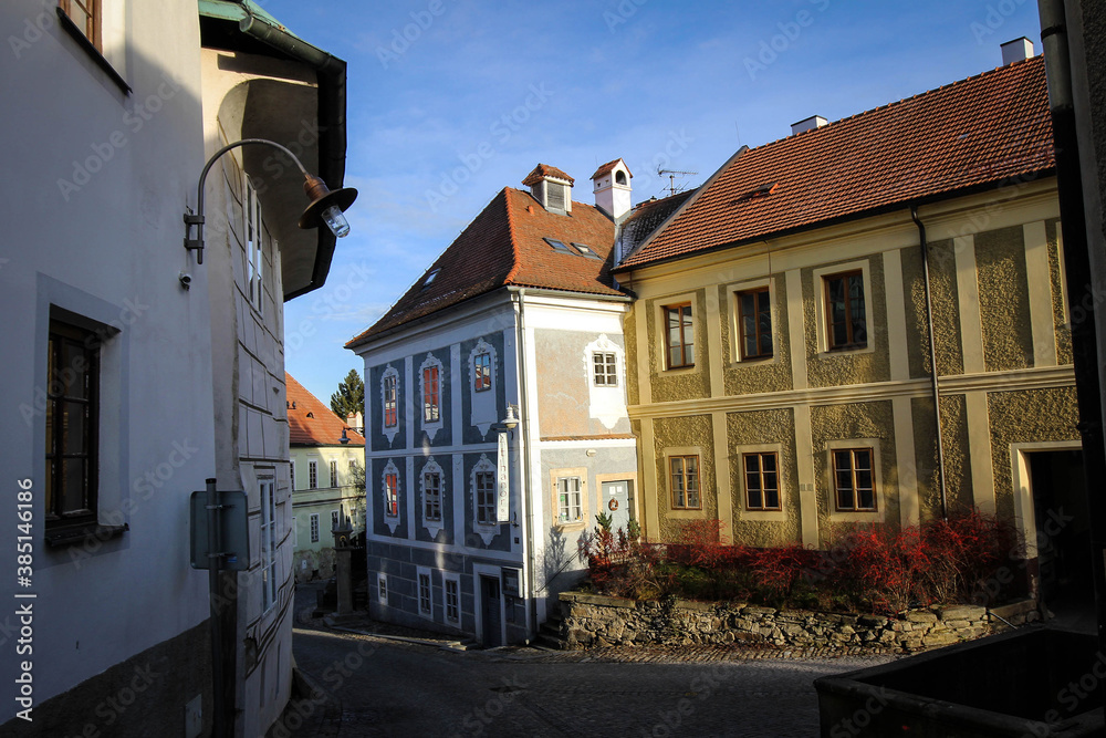 Historical center of Cesky Krumlov view, Czech Republic