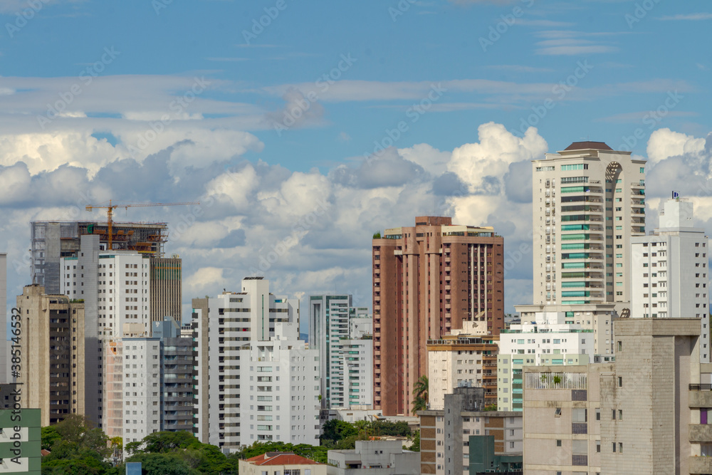 Fototapeta premium Aerial view of residential buildings in the city of Belo Horizonte, state of Minas Gerais, Brazil.
