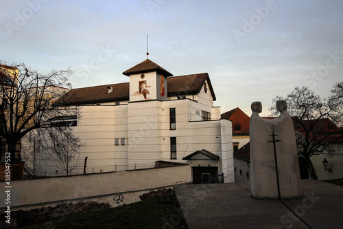 Old architecture view near Saints Paul and Peter cathedral in Brno, Czech Republic