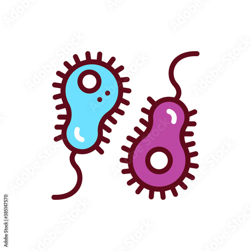 Bacteria cholera color line icon. Vector illustration