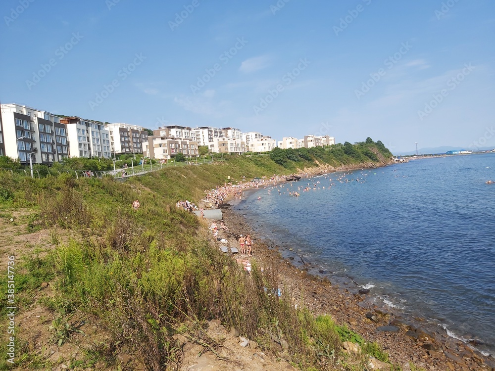 Fototapeta premium view of the coast of the river