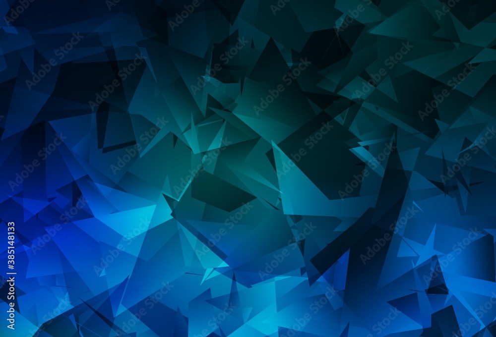 Dark Blue, Green vector gradient triangles pattern.