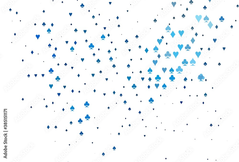 Light BLUE vector pattern with symbol of cards.