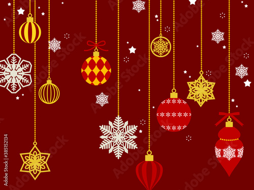 クリスマスオーナメントのイラスト背景