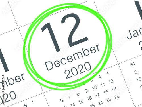 Close up of Christmas day 2021 on diary calendar. Wishing you wonderful memories during this joyous season.
