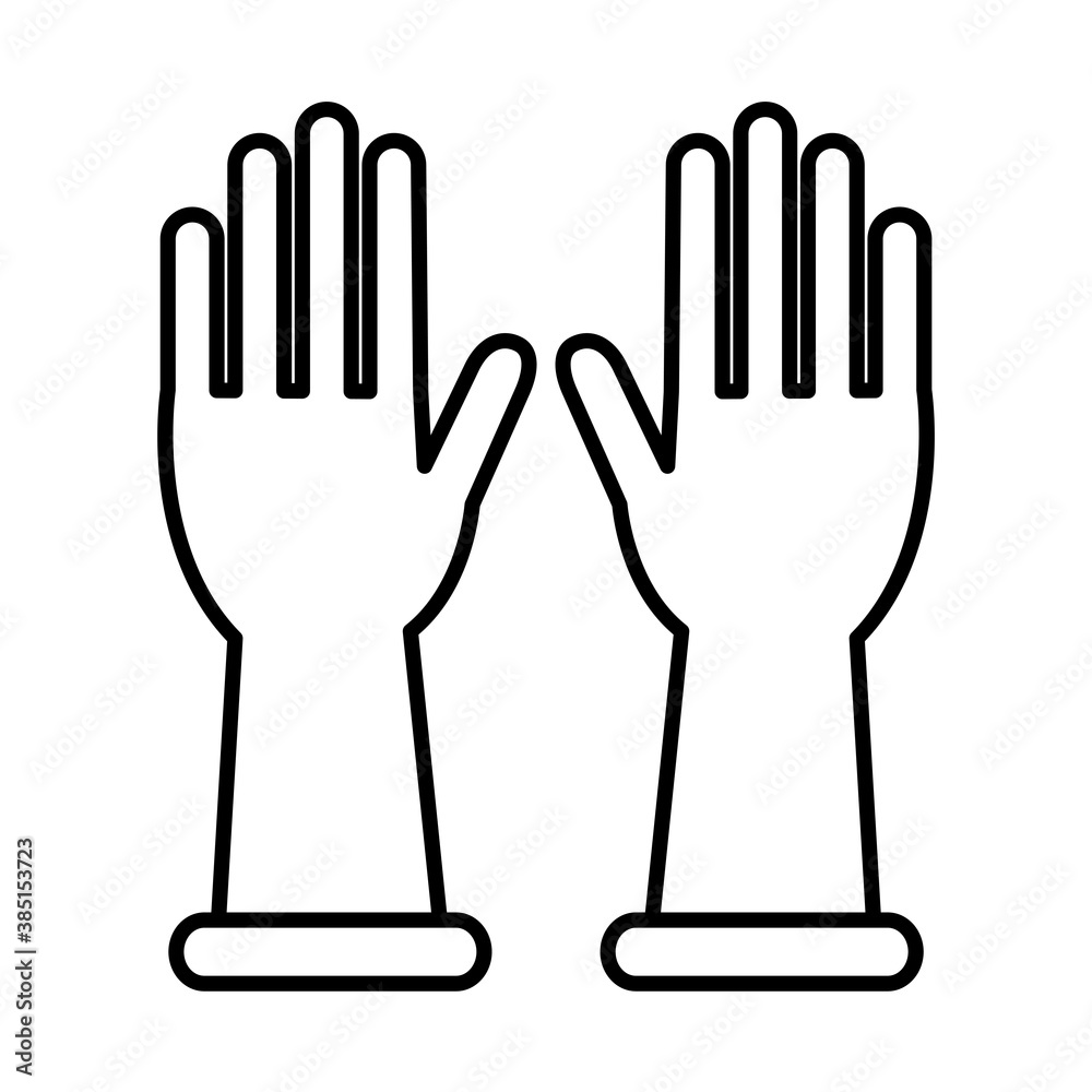 Obraz premium gloves line style icon design of Medical care health and emergency theme Vector illustration