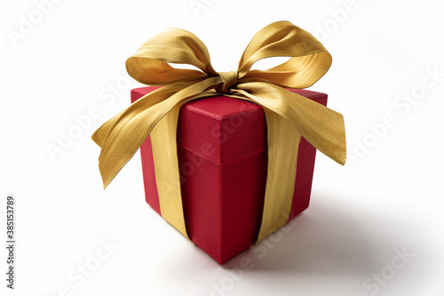 gift box with golden ribbon bow © powerstock